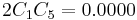 2 C _1 C _5 = 0.0000\,